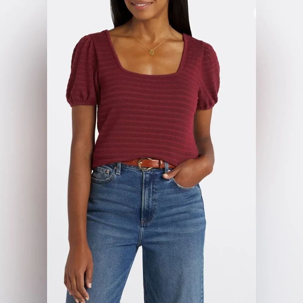 NWT *STITCH FIX* SZ XL BEACON Morigan Puff Sleeve Knit Top